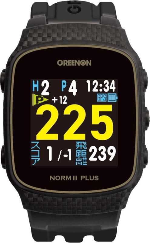 GreenOn（グリーンオン）ザ・ゴルフウォッチ ノルムII プラス みちびきL1S対応 カラー液晶 THE GOLF WATCH NORM II Plus/ノルム GN301 グリーンアンジュレーション表示 (旧モデル（NORM II PLUS） ブ