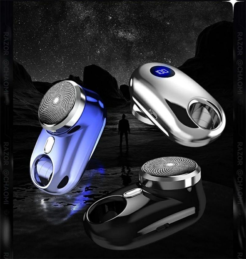 OKTの超軽量 防水 ミニシェーバー 軽量 防水 ミニシェーバー 電気カミソリ 電動髭剃り 回転式 急速充電 Typec-C USB LED電池残量表示 髭剃り mini超小型シェーバー 水洗い メンズ 男性用 電気シェーバー 電気カミソリ 電動髭剃り 深剃り｜アングル2