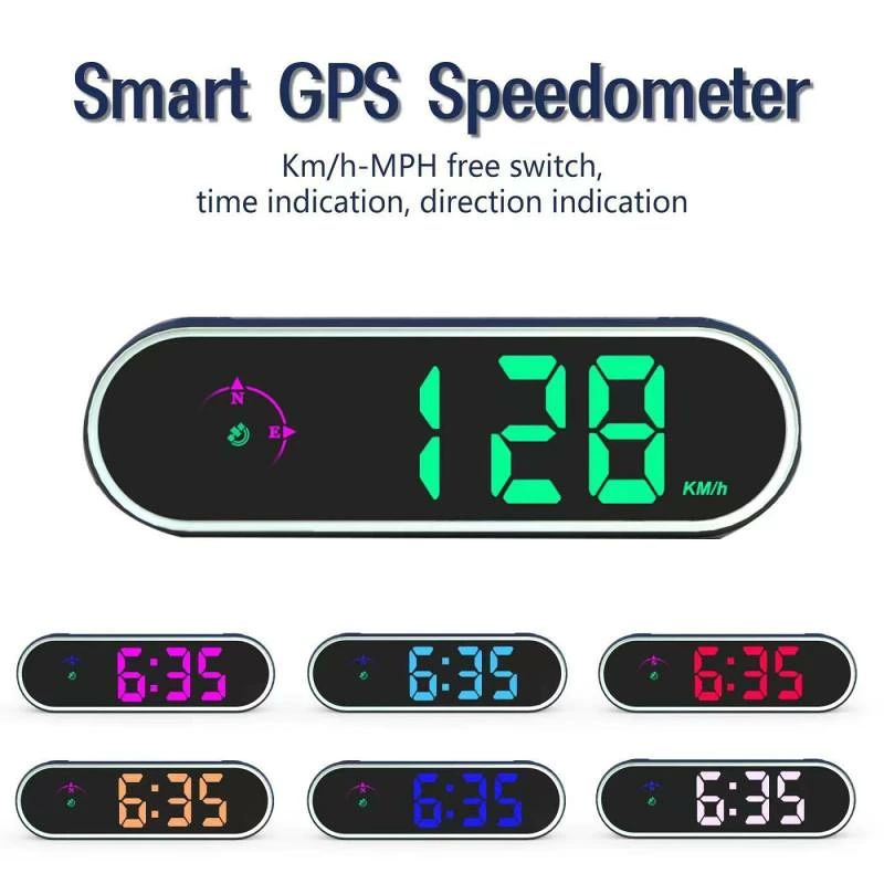 HUD ディスプレイ 車載 車速表示器 警告 GPS USB 黒 KMH MPH 切替 軽量 コンパクト