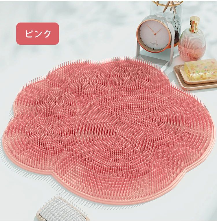 ITEM INFO 仕様 ・サイズ (約)▼ - 30×30cm ・重量 (約)▼ - 0.5kg 素材 ・TPR カラー ・グレー ・ピンク ・ブルー 特徴 ◆長さの違うブラシ構造で足の裏、側面、指の間まで、どの部分にもフィットする！隅々まで汚れの除去をサポートする！ ◆メイクを落としてシャワーやお風呂で一日をリセットするように。 ◆足の裏のツボを心地よく刺激！ 心地い弾力の立体構造ブラシが足裏全体にフィットして汚れを落とします。 ◆お風呂で毎日1分間足裏マッサージをすることで、スムーズな血流に極上のリラックスタイムをお楽しみください。 ◆裏面には小さな吸盤が敷き詰められ、バスルームの床 面にピタッと吸着！足を前後に動かしてずれにくい構造。 ご注意 ● サイズに±2cmの若干誤差が生じる場合があります、予めご了承ください。 ● 商品の色は、モニターの発色具合により、実際の商品と異なって見える場合があります。 ● ご注文頂くタイミングによっては、ホームページ上で在庫がある商品も欠品になる場合がございます。 ● 入荷待ちの商品に関しましては、別途メールにてご連絡差し上げます。ご了承のうえご注文下さいます様お願い申し上げます。 ● 当店の商品は全て国内から配送されます。 ● 国内配送の商品は国内でのお買い物と同じく消費税が発生いたします。関税はかかりません。 製造国 中国製（日本の企画により厳格に生産されています。） ※重要※＜オプション品ご購入の注意点＞ 楽天決済のシステム上、追加料金が自動加算されません。注文確定後に金額修正し、メールにてお知らせしますが、ご確認ください。ITEM INFO 仕様 ・サイズ (約)▼ - 30×30cm ・重量 (約)▼ - 0.5kg 素材 ・TPR カラー ・グレー ・ピンク ・ブルー 特徴 ◆長さの違うブラシ構造で足の裏、側面、指の間まで、どの部分にもフィットする！隅々まで汚れの除去をサポートする！ ◆メイクを落としてシャワーやお風呂で一日をリセットするように。 ◆足の裏のツボを心地よく刺激！ 心地い弾力の立体構造ブラシが足裏全体にフィットして汚れを落とします。 ◆お風呂で毎日1分間足裏マッサージをすることで、スムーズな血流に極上のリラックスタイムをお楽しみください。 ◆裏面には小さな吸盤が敷き詰められ、バスルームの床 面にピタッと吸着！足を前後に動かしてずれにくい構造。 ご注意 ● サイズに±2cmの若干誤差が生じる場合があります、予めご了承ください。 ● 商品の色は、モニターの発色具合により、実際の商品と異なって見える場合があります。 ● ご注文頂くタイミングによっては、ホームページ上で在庫がある商品も欠品になる場合がございます。 ● 入荷待ちの商品に関しましては、別途メールにてご連絡差し上げます。ご了承のうえご注文下さいます様お願い申し上げます。 ● 当店の商品は全て国内から配送されます。 ● 国内配送の商品は国内でのお買い物と同じく消費税が発生いたします。関税はかかりません。 製造国 中国製（日本の企画により厳格に生産されています。） ※重要※＜オプション品ご購入の注意点＞ 楽天決済のシステム上、追加料金が自動加算されません。注文確定後に金額修正し、メールにてお知らせしますが、ご確認ください。