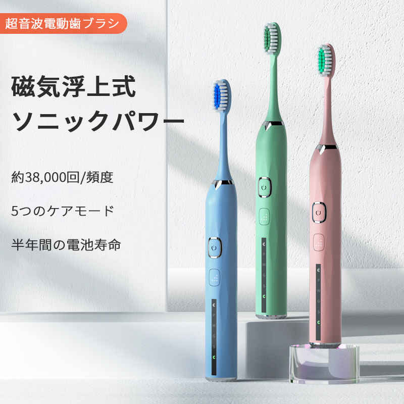 音波歯ブラシ ハブラシ IPX7防水 ホワイトニング デンタルケア 替えブラシ10本 口臭予防 歯ブラシ プレゼント歯垢 はみがき