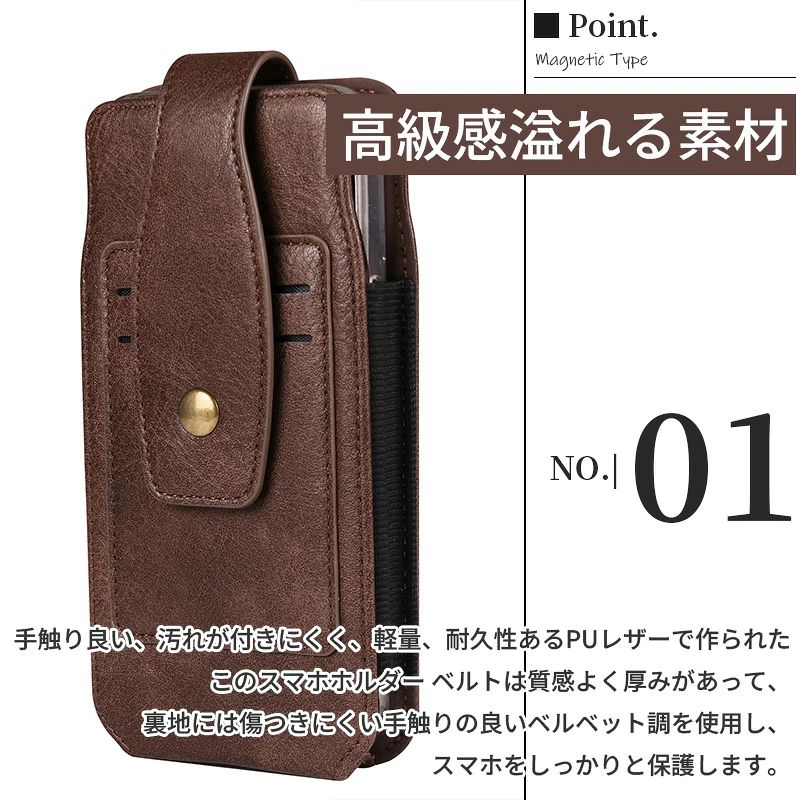 ベルトポーチ ショルダー バッグ pu革 カード収納 トラベルポーチ 通勤 カードバッグ 小物入れ ガジェットポーチ 多機能収納 カラビナ ショルダーストラップ付き iPhone 17 pro max 16/15/14 Google pixel Samsung Galaxy Motorola スイベルベルトクリップ okt101-10032000 OKT サンプル画像3