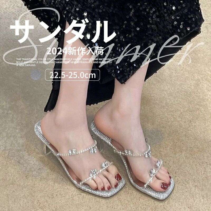 商品情報カラーシルバー素材PU商品内容レディース サンダル 夏用 ハイヒール 夏 サンダル 通勤 オフィス ビジネス ハイヒールサンダル