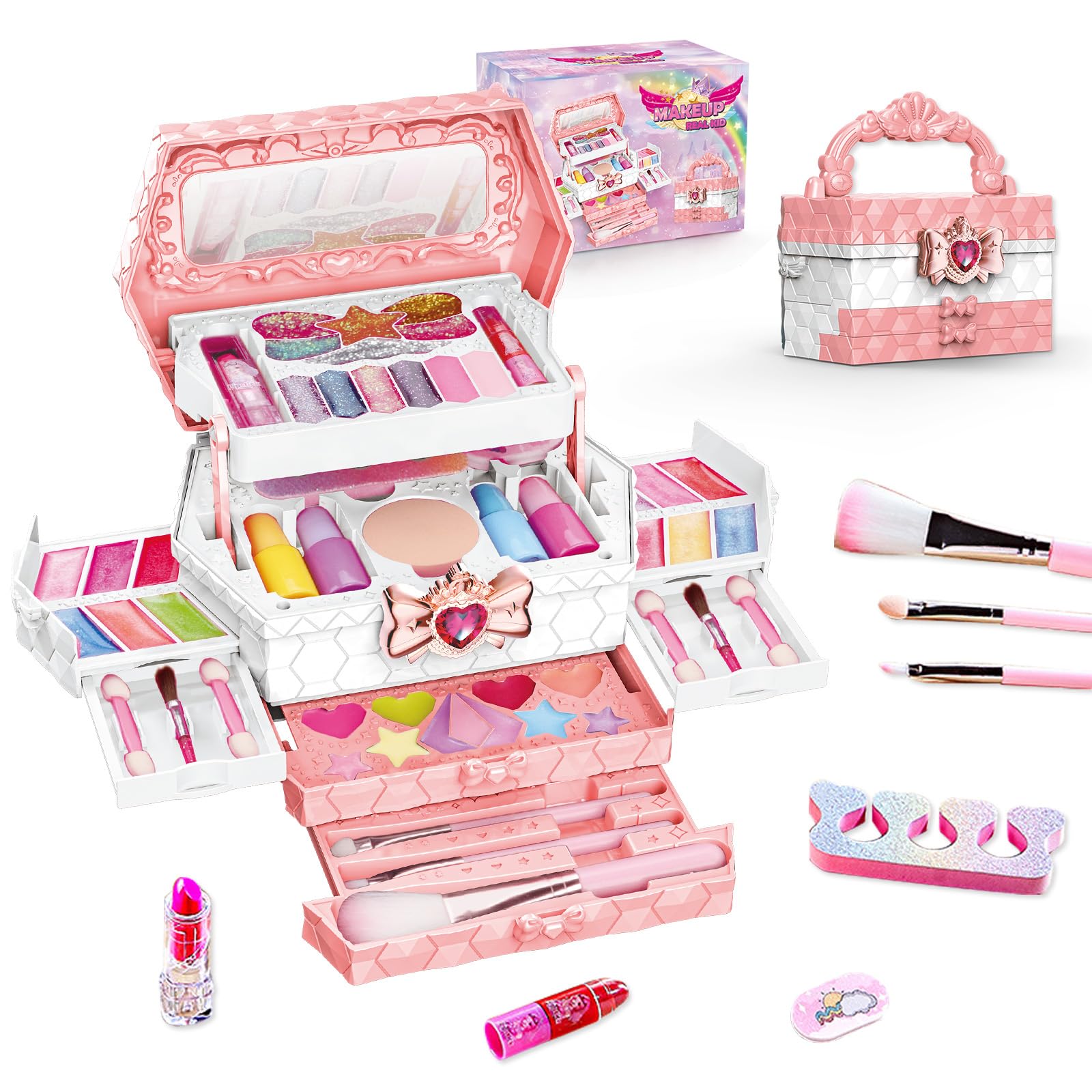 メイクセットおもちゃ 女の子 水で落ちる コスメごっこセット プリンセス メイクアップトイ 子供用 小学生 5 6 7 8 9 10歳 新年 誕生日/