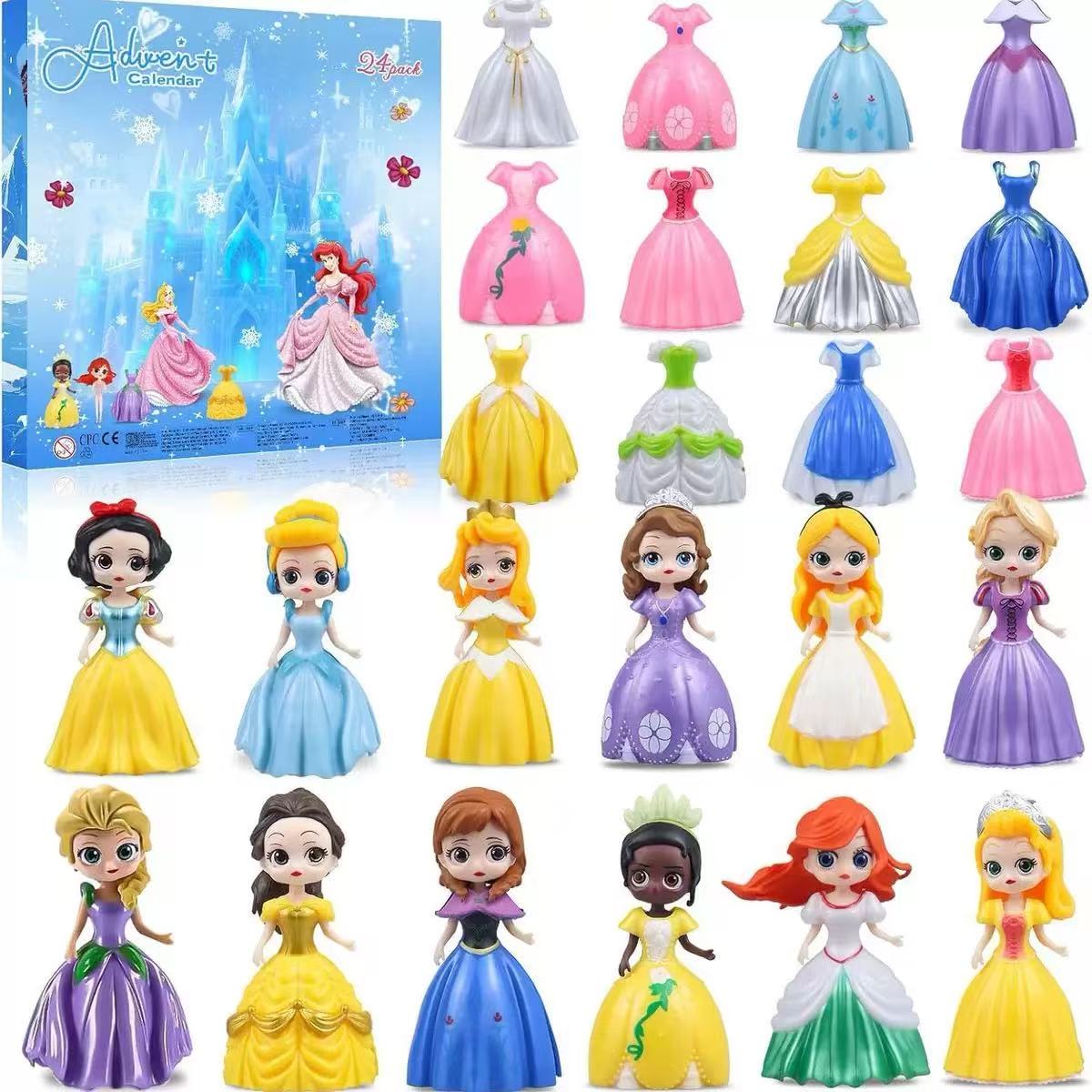 クリスマスアドベントカレンダー 2025 女の子用 プリンセス変形おもちゃ 24日カウントダウンカレンダー プリンセス変形可能 おもちゃ プ