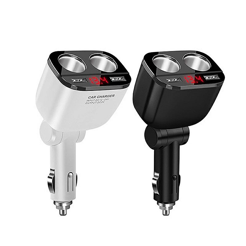 電源 汎用 シガーライター 車載充電器 乗用車 120度調節 急速充電 便利 QC3.0 カー用品 カーグッズ 24V 増設 車内 電圧計 USBポ