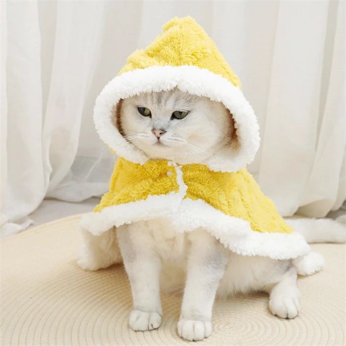 OKTの犬 服 冬 もこもこ 着る毛布 フード付き　ふわふわ 秋冬 暖かい ドッグウェア 袖なし 犬の服 ポンチョ型 犬用 服 アウター　おしゃれ かわいい 室内 お布団 おくるみ 保温 防寒｜アングル2