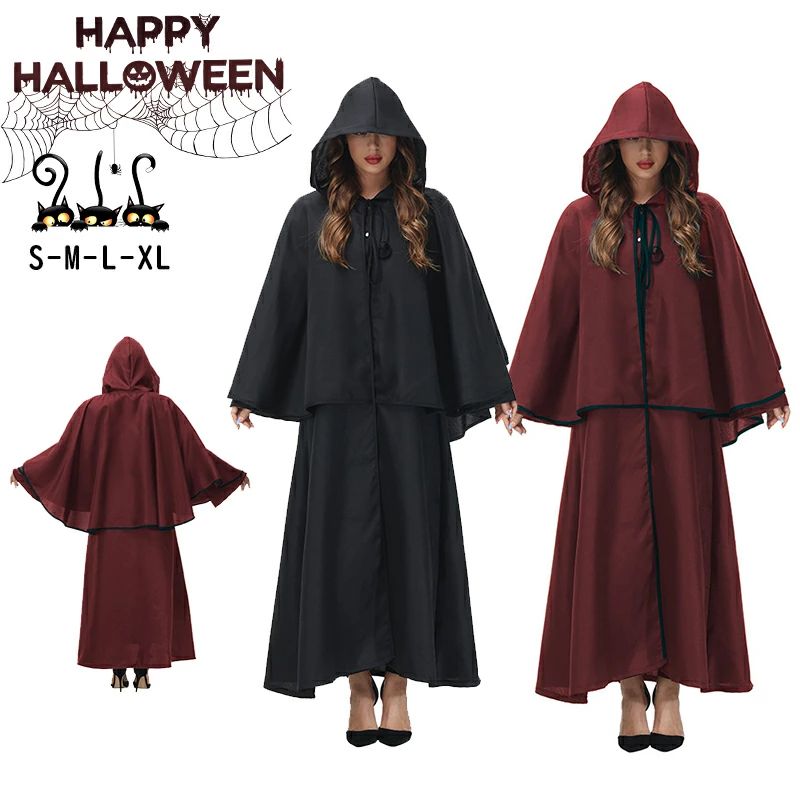 ハロウィン マント 吸血鬼 ガウン 大人 コスプレ　死神　巫女　魔法師　マント　演出服　舞台　ステージ衣装 コスチューム ハロウィン 衣装 コスプレ 仮装 コスプレー　ハロウィーン レディース