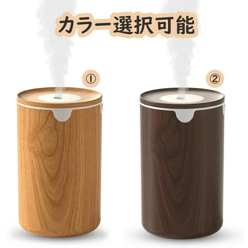 【2種類スチームモード＆オートオフ空焚き防止】この加湿器 小型は連続運転モードと間欠運転モードがあり、2種類の加湿モードが調節できるため、部屋の湿度状況、ご使用の場面に応じての調整が可能です。この卓上加湿器は連続運転モードは加湿量40ml/h、4時間自動オフ、間欠運転モードは加湿量20ml/h 、8時間自動オフです。（自動オフは空焚きを防止するため）この加湿器 卓上は320mlの大容量タンクで、1回の給水で最大24時間加湿可能です。（USB給電+間欠加湿モード）【USB給電式加湿器＆1日間連続使用】この超音波式加湿器はUSB給電式を採用しており、アダプターだけでなく、パソコンやモバイルバッテリーからも電源がとれるからどこでも使いやすいです。さらに、充電で作動する加湿器（運転時間が2、3時間だけなのに充電時間はそれ以上、電源を繋ぎっぱなしに使用するのも過充電が気になります）とは違い、電源で使用するこの加湿器は過充電にならず安全です。また、大容量のモバイルバッテリーとの併用も非常に便利で、使用時間を24時間大幅に延長することができます。持ち運び車用加湿器として、旅行、車用、寝室、オフィスなどに最適です。【加湿器 小型 卓上＆超微細5μmナノミスト】この加湿器は、ボトルサイズで手軽にオフィスや寝室の卓上に置いて使用でき、スペースを取らず、しっかりと加湿機能があります。この卓上加湿器は最新の技術を基づいた超音波式で、タンク内の水を約5μmの霧にして噴出し、浸透力が従来品より強化されますので、スキン、唇の乾燥に大活用！この加湿器 小型から出るミストど熱くない安全なミストだからやけどの心配はありませんが、お子さんやペットがいる家庭でも、ご安心して利用できます。【ナイトライト アロマ対応＆パーソナライゼーション】小型加湿器はのLEDライトがあり。加湿器のライトが夜間の睡眠の妨げになる場合は、ライトをオフにして加湿機能を楽しむこともできます。お好きなエッセンシャルオイルを入ればフレグランスも楽しめます。気分に合わせて好きなライトやエッセンシャルオイルを使い、最も快適な雰囲気を作り出す。車用加湿器のタンクに水を満たした後にエッセンスを少量「1~3滴で十分」加えてください。アロマウォーターの使用をお勧めします。アロマオイルはこの超音波式加湿器の霧化機能に影響を与えてしまう為、使用しないでください。【静音設計＆次亜塩素酸水対応】この車 加湿器は静音設計が施されており、就寝中や仕事中でも気になることなく使用できます。卓上加湿器は次亜塩素酸水にも対応しており、除菌効果を高めることができます。お部屋の空気を清潔に保ちながら、快適な湿度を維持します、安心してご使用いただけます。