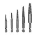 YFFSFDC スクリューエキストラクター 5本セット ネジ抜き 破損し たネジの除去 逆タップ 5-18mm 逆タップセット 六角ハンドル ハンド ツール大工...