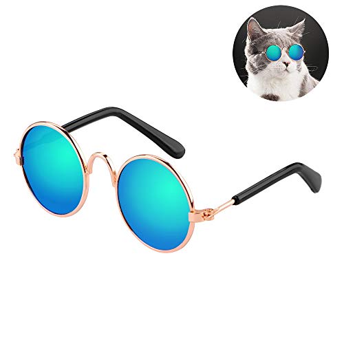 Kingsie 猫 サングラス メガネ 小型犬 眼鏡 可愛い かっこいい 日焼け対策 紫外線対策 ペット アクセサ..