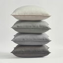 Topfinel クッションカバー 45×45cm 4枚セット グラデーション おしゃれ 北欧 ベルベット 洗える 無地 グレー
