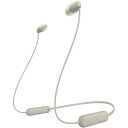 ソニー ワイヤレスイヤホン WI-C100:Bluetooth対応/25時間スタミナ/IPX4防滴/DSEE搭載 ベージュ WI-C100 CZ 小