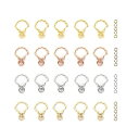 YFFSFDC キーホルダー金具 20個 回転カン付き ワンタッチキーホルダー カワイイ DIY用パーツ 手作り キーリング シルバー ゴールドなど4色 (貝殻...