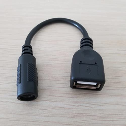 POKAH DC電源 変換ケーブル USBメス/メス 外径5.5mm 内径2.1mm
