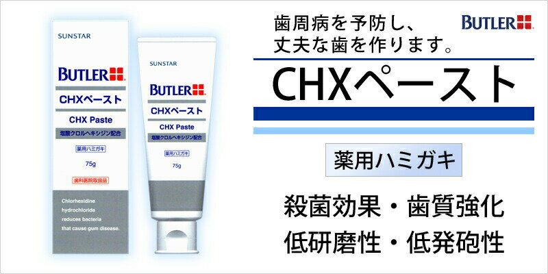 【あす楽】サンスター バトラー CHXペースト 75g×1本 薬用ハミガキ SUNSTAR BUTLER 歯磨き粉 ハミガキ粉 歯科専売品