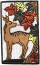 ワッペン屋Dongri 鹿と紅葉 花札 刺繍 ワッペン マジックテープ サバゲー パッチ ミリタリー A0678
