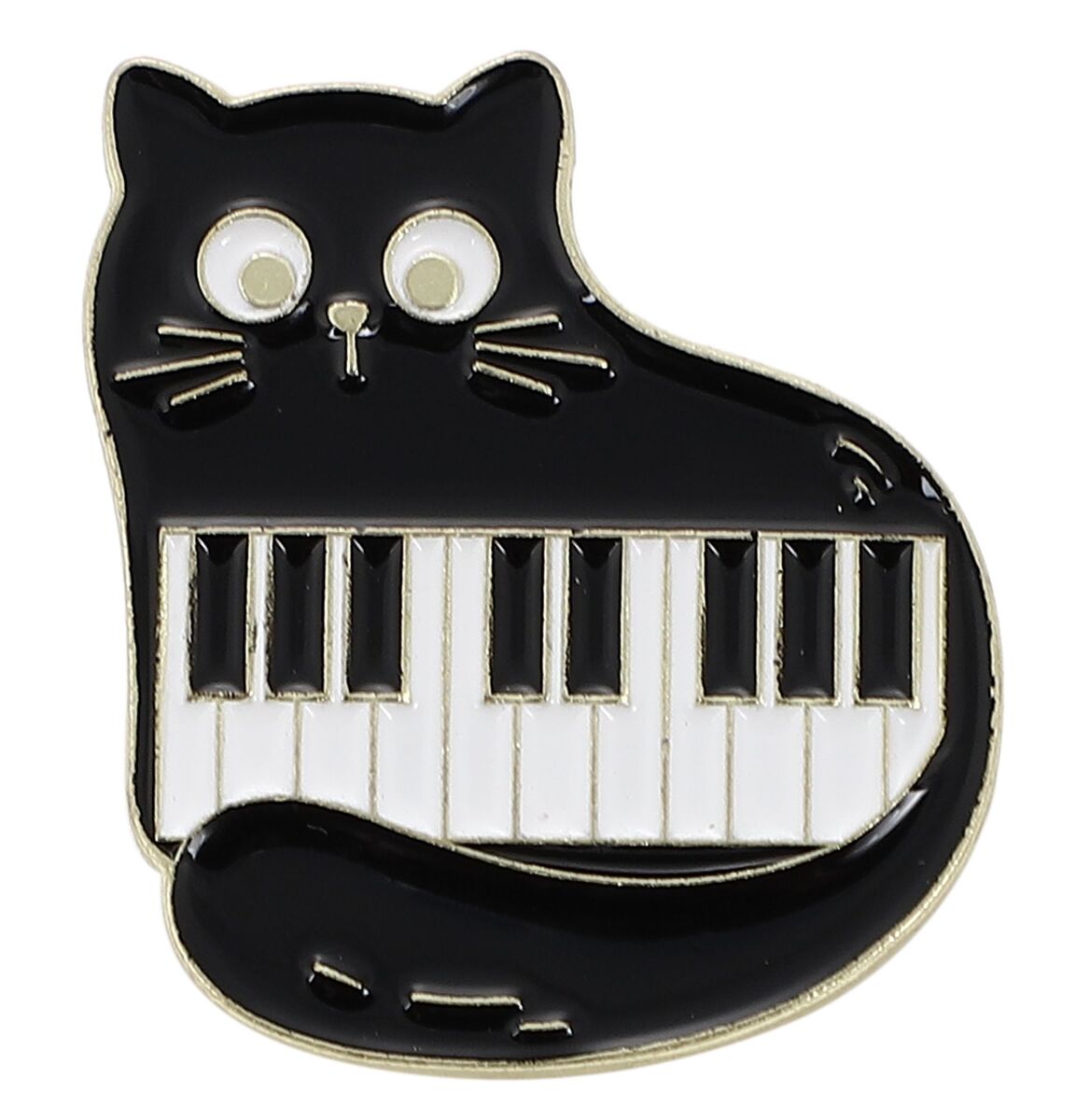 黒猫 楽器 ピアノ ピンズ 合金製 可愛い バタフライクラッチ バッジ ラペルピン ブローチ スーツ 胸元 面白 グッズ 雑貨 R0064