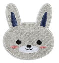 ワッペン屋Dongri うさぎ 動物 縦5.5cm 横5cm おもしろ 刺繍 アイロン ワッペン アップリケ 可愛い W0024