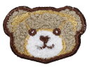 ワッペン屋Dongri クマ 動物 縦4cm 横5cm おもしろ 刺繍 アイロン ワッペン アップリケ 可愛い W0025
