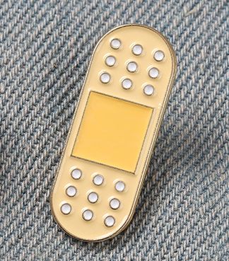 絆創膏 合金製 ピンバッジ バタフライクラッチ バッジ ラペルピン ブローチ スーツ...