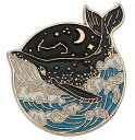 ピンバッジ くじら 宇宙 バタフライクラッチ バッジ ラペルピン ブローチ スーツ 可愛い 胸元 面白 グッズ 雑貨 R0227