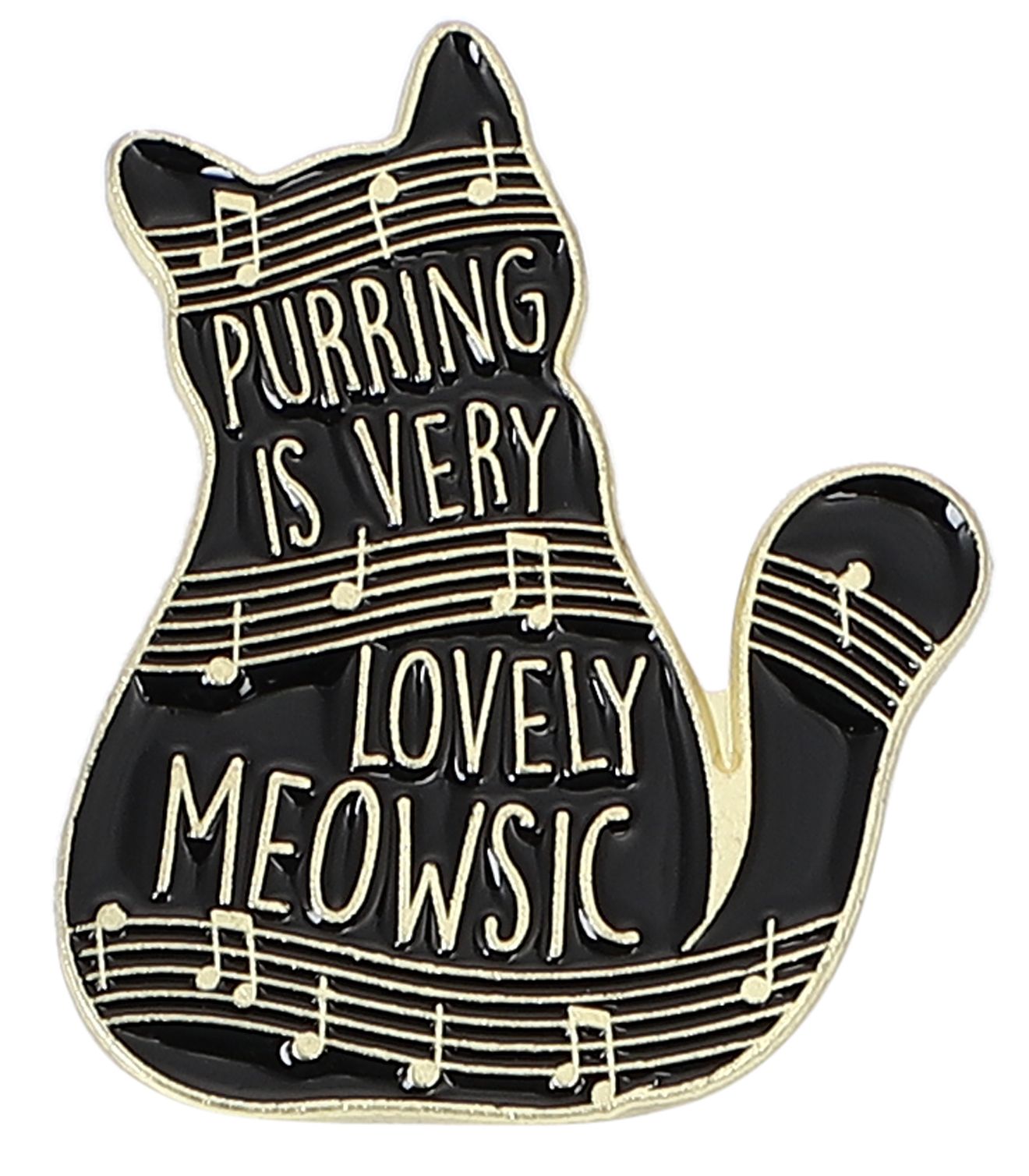 ピンバッジ 黒猫 猫 楽譜 アニマル バタフライクラッチ バッジ ラペルピン ブローチ スーツ 可愛い 胸..