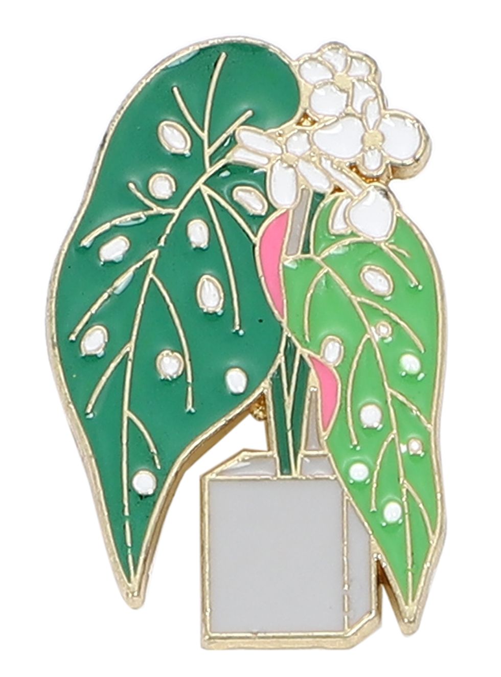 ピンバッジ 観葉植物 バタフライクラッチ バッジ ラペルピン ブローチ スーツ 可愛い 胸元 面白 グッズ..