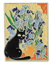 ピンバッジ 名画 ゴッホ 花 猫 黒猫 バタフライクラッチ バッジ ラペルピン ブローチ スーツ 可愛い 胸元 面白 グッズ 雑貨 R0259