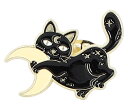 ピンバッジ 月と黒猫 バッジ ピンズ ゴールド仕上げ おしゃれ メンズ レディース ラペルピン バタフライクラッチ ギフト 記念品 R0438