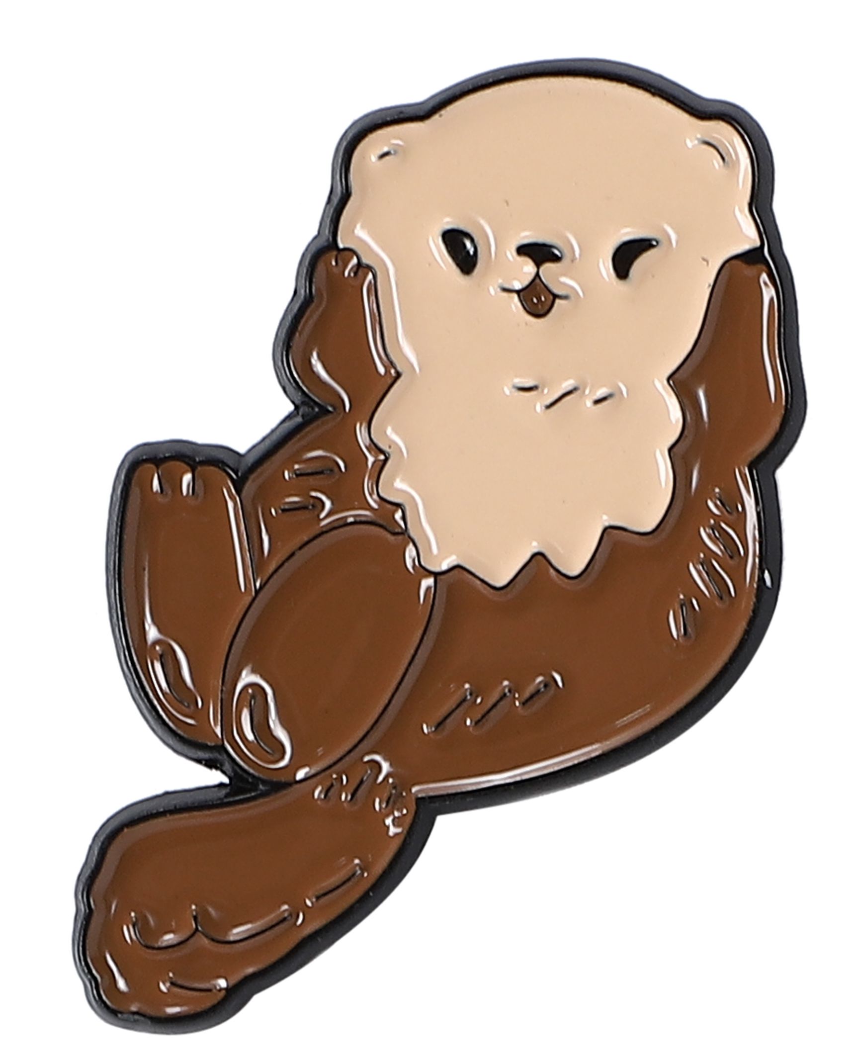 ピンバッジ ラッコ バッジ ピンズ シルバー仕上げ おしゃれ メンズ レディース ラペルピン バタフライクラッチ ギフト 記念品 R0441