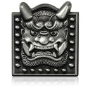 バッジ 鬼瓦 ピンバッジ 魔除け 厄除け 邪気払い ピンズ 金属製 直径2cm C0085