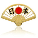 バッジ 日本 扇 ピンバッジ 国旗 扇子 ピンズ 金属製 ラペルピン C0088