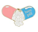 ピンバッジ love pill カプセル ハート バッジ ラペルピン ピンズ 可愛い おしゃれ 薬モチーフ 2cm×3cm エモい プレゼント R0472