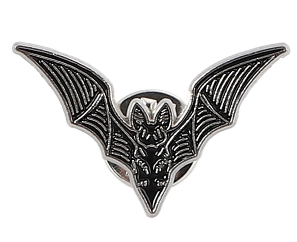 ピンバッジ コウモリ モチーフ バット ラペルピン ピンズ シルバー ブラック ゴシック パンク スーツ アクセサリー メンズ レディース ギフト R0485