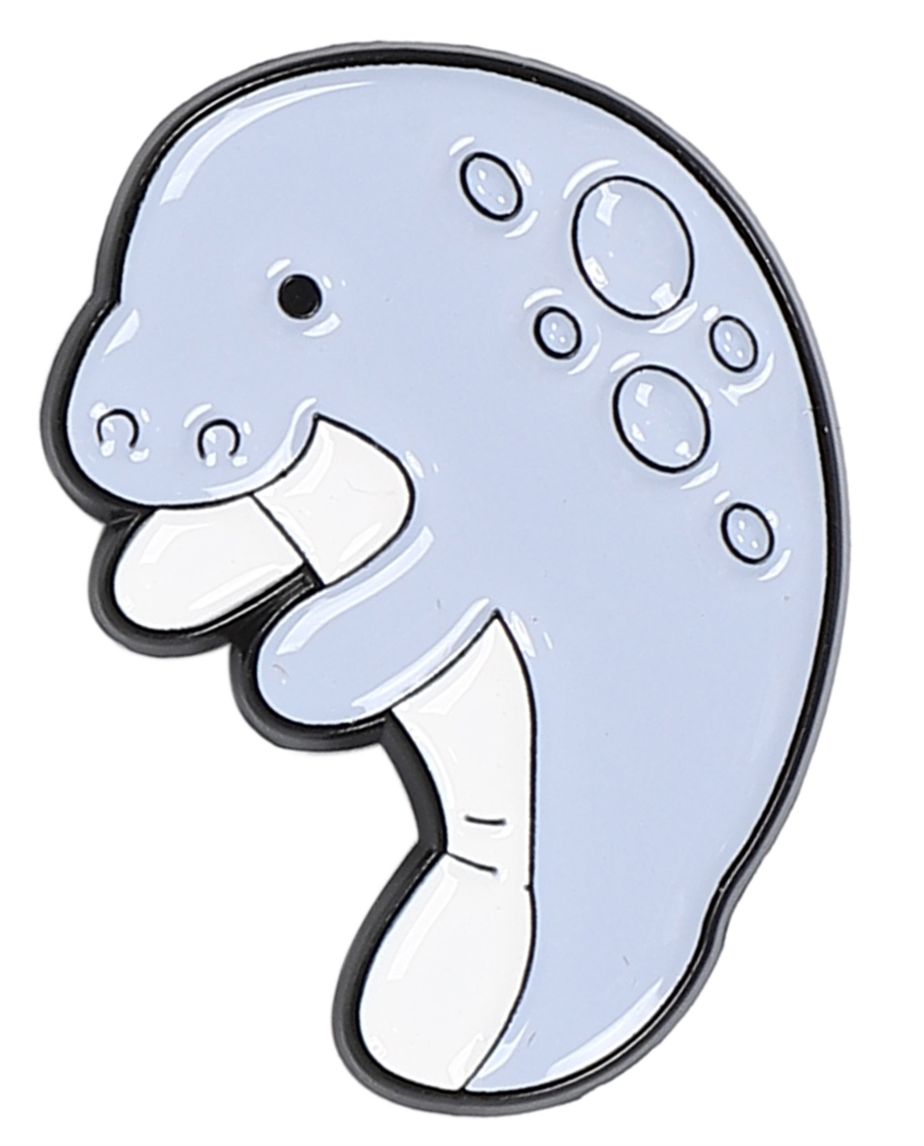 ピンバッジ マナティ 海の動物 バブルデザイン 癒し系 アニマル ピンズ ラペルピン メンズ レディース プレゼント ギフト 3.1cm×2.2cm R0496