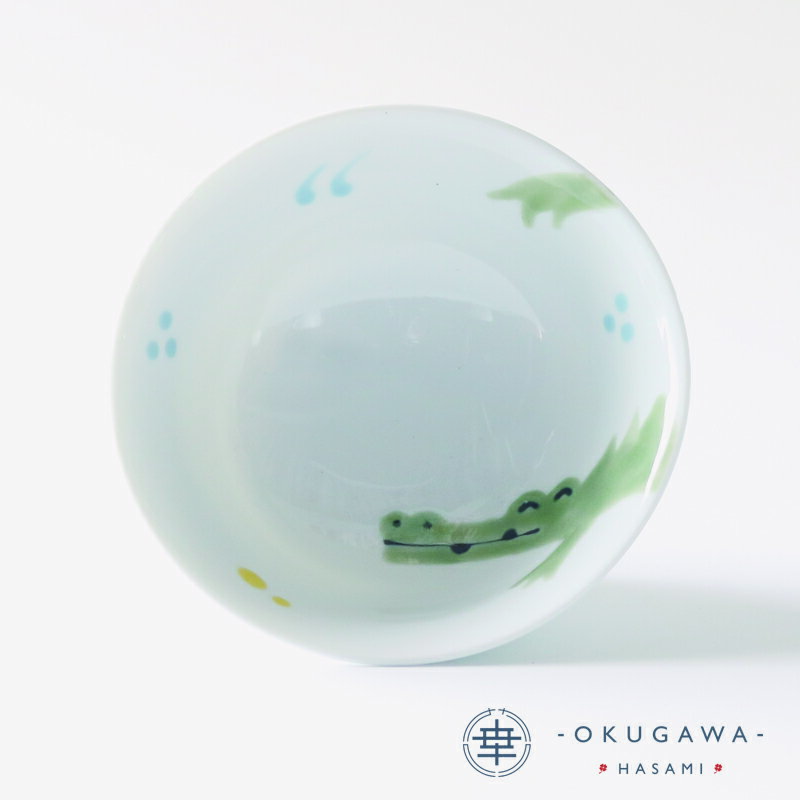 【わにくん】飯碗 波佐見焼 子供食器 動物 手描き 下絵付 安心安全 食洗機OK こども食器