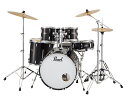 Pearl Roadshow RS525SCWN/C It's Your Time To Play. Start The Right Way With Pearl ! THE RHYTHM IS IN YOU...パールがお届けする、“この1セットですぐに演奏ができる”、ビギナー向けのドラムフルセット。リーズナブルな価格ながら、肝となる部分に上級モデルの機能を随所に投入することで、操作性&amp;耐久性が向上。ドラムのパッケージングを、通常の12"&amp;13"タムタムのコンビネーションではなく、以前より非常に多くのアーティストが使用している10＆12"のタムタムをコンビとすることで、音程差を付けやすくチューニングが容易。またこのサイズ構成は、多くのロックドラマーに見られるオフセット（奏者からみてタムを左に寄せた）セッティングも、別売のツインタムスタンドやアダプター等使えば可能となる。更にうれしいパックとして、スティック2ペアに加えスティックバッグも付属。カラ—はスタンダードなブラック＆レッドの他にメタリック調のカバリングからも選択が可能。※ ROADSHOWシリーズは、単品での販売を行いませんのでご了承下さい。 Snare Drum タムタムやバスドラム同様の9プライ（7mm)ポプラシェルを採用したスネアドラム。8テンション＆1.6mmスチールフープの組み合わせで、ウッドならではのふくよかなサウンドが得られ、ポップスや“歌モノ”のバッグでバランスよくはまります。 Drum Pedal ダブルチェーンを採用し、フラッグシップモデルを継承した機能が満載。スプリングのテンションを変えることなく調整できるビーターアングル機能や、サイドポジションからフープクランプを固定する機能など、耐久性＆機能性いずれもドラムセットの付属品にしては十分すぎるハイスペックなドラムペダル。 Sticks &amp; Stick Bags ドラムスティックは、折れた時を想定して2ペア付属。更にビギナーにとってはうれしいアイテム、スティックバッグもついてきます。 その他 耐久性の高い、ダブルレッグハードウェア＆ダブルチェーンドラムペダル オリジナルスティックバッグ付属 オリジナルメイプルスティックx2per付属 シェル 9プライ(7mm)ポプラ フープ（BD） スチールフープ（BD/同色インレイ） フープ（TT／FT） 1.6mmスチールフープ バスドラム 22" x16"Bass Drum タムタム 10"x8" Tom Tom 12"x9" Tom Tom フロアタム 16"x16" Floor Tom スネアドラム 14"x5.5" Snare Drum ハイハットスタンド ○ スネアスタンド ○ シンバルスタンド ○ シンバルブームスタンド ○ ドラムペダル ○ タムホルダー x2 ドラムスローン ○ ライドシンバル 20" Ride Cymbal クラッシュシンバル 16" Crash Cymbal ハイハットシンバル 14Hi-Hat Cymbals (per)