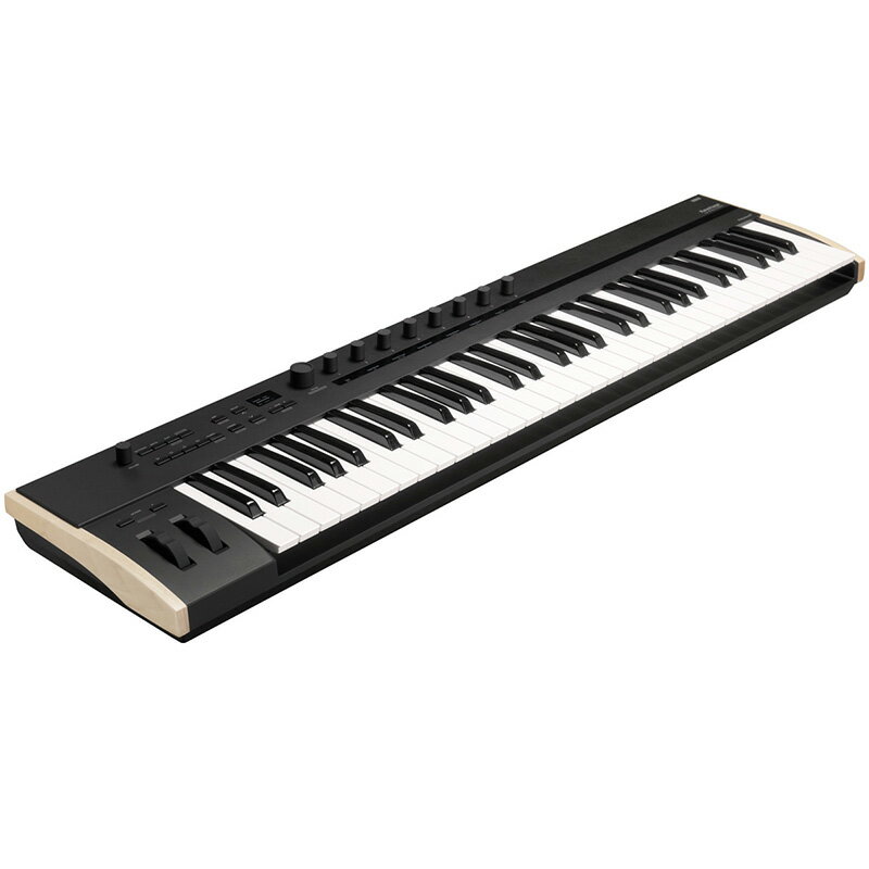 KORG KEYSTAGE-61 61鍵盤 コルグ MIDIキーボード ポリ アフタータッチ コントローラー 新感覚ポリ・アフタータッチ・コントローラー。 解き放たれたMIDI2.0をいち早く体験しよう。 MIDI2.0のプロパティ・エクスチェンジを搭載した世界初となるKeystageは、比類のない連携とコントロールを可能にし、あなたの音楽制作を新しいレベルへと導きます。 優れたタッチレスポンス、ポリフォニック／チャンネル・アフタータッチ、MPE（MIDIポリフォニック・エクスプレッション）等を備えたKeystageは、有機ELディスプレイによりビジュアル的にも分かりやすく、感覚的なコントロールが可能です。また、強力なアルペジエーター、多彩なコード・モード機能やオーディオ・インターフェース内蔵、そしてAbleton Liveとの幅広い互換性を兼ね備えています。 スタジオでの制作やライブ演奏において、インスピレーションを妨げることなく、パフォーマンスに集中することができるのです。 インスピレーションは待ってくれない 時間のかかるMIDIマッピング等の地道でインスピレーションが得られない作業は必要ありません。メロディが降りてきたときには、そのアイデアを素早く正確に表現する必要があります。Keystageを使えば、まさにそれが可能になるのです。 Keystageは、MIDI2.0の可能性を初めて真に引き出し、MIDIコントローラーの最前線に躍り出たのです。互換性のあるソフトウェアに接続するだけで自動的にパラメーターを割り当て、その名前を鮮明な有機ELディスプレイに映し出します。 また、リアルタイムで調整可能な8つのノブも、パラメーター名と値が確認でき、クリエイティブな作業を妨げることなく、パフォーマンスに集中することができます。 Keystageで”プラグ＆プレイ”マジックを体験してください。ほとんどのDAWと互換性があり、特にAbleton LiveやKORG Gadgetとは他に類を見ない親和性を誇ります。 自分の音楽を表現する Keystageはミュージシャンの音楽表現を更なるレベルに引き上げる機能が満載です。 タッチ・レスポンスに優れたセミ・ウェイテッド鍵盤により、臨場感あふれる演奏を実現します。チャンネル・アフタータッチとポリフォニック・アフタータッチの両方をサポートし、MPE（MIDIポリフォニック・エクスプレッション）を搭載しています。こららの多彩な機能により、膨大な数のソースを操作し、ライブ・パフォーマンスにおいてもニュアンス豊かで繊細な表現を可能にします。 Keystageのアルペジエーターは非常にパワフルで、他のMIDIキーボードを凌駕する機能を備えています。豊富なパターン・セレクションに加え、アフタータッチがトリガーとなるラチェット、ランダム、ゲートなどを含む、比類のないカスタマイズ・オプションを用意しました。 さらに、一つの鍵盤でコードを演奏するコード・モードには、即戦力となる32種のコード・セットがあらかじめ用意されています。また、ユーザー・コードとして最大32種の保存も可能です。各セットには、1オクターブの半音階ごとに1つのコードを割り当てることができるため、コードが足りなくなることはありません。リアルなギターのように演奏する「ストラミング」など、さまざまな方法でコードを再生することもできます。 Keystageでは、シームレスで合理的なワークフローにより、音楽的表現を簡単に実現します。 シームレスなDAWコントロール Keystageは、一般的なDAWとシームレスなプラグ＆プレイ互換性を提供し、最も重要なトランスポート・コントロールを瞬時に可能にします。 現在サポートされている DAW: Ableton Live (公式推奨) Korg Gadget (公式推奨) Logic (*) FL Studio (*) Cubase (*) Studio One (*) Digital Performer Pro Tools Cakewalk GarageBand (*) (*) スクリプトの追加が必要になります 音楽の可能性を拡げるMIDI 2.0 MIDI 2.0は、DTMシーンにおいて最もエキサイティングな発展のひとつです。 Keystage は、MIDI-CI プロパティ・エクスチェンジ・メッセージを利用して他のデバイスと通信します。どのコントロールチェンジ（CC）パラメータをリンクさせるか、各パラメータに表示する適切な名称などの情報を取得します。これは、Keystageが幅広いMIDI 2.0対応デバイスと通信し、双方向で情報を交換できることを意味します。このエキサイティングな機能は、Keystageに含まれるようなソフトウェアプラグインだけでなく、ハードウェアデバイスにも及びます！ MIDI 2.0 Property Exchange は MIDI DIN ケーブルと互換性があるため、Keystage は既存のデバイスとのシームレスな連携の可能性を広げ、新しくエキサイティングな可能性への道を開きます。 さらに、Keystage では下位互換性は問題になりません。MIDI 2.0 をサポートしていないデバイスでも、MIDI 1.0 を使用して通信できます。 パフォーマンスに最適 Keystageは、機能満載のパワフルなMIDIコントローラーというだけでなく、ライブ機材をコントロールする究極のマスター・キーボードと言えます。 オーディオ・インターフェイスを内蔵 (44.1 kHz /16 bit) しているため、コンピューター、タブレットやスマートフォンに接続するだけで、I/Oなどの追加機材を必要とせず、サウンド・システムを構築できます。 Keystageは驚くほど軽量で、重さは49鍵でわずか4.2kg、61鍵で5.0kgです。 セミ・ウェイテッドAT鍵盤の優れた演奏性に、スリム＆ポータブルなデザインで持ち運びが簡単、そして頑丈な作りは長時間のライブや移動時の耐久性も獲得しました。 また、Keystageには柔軟なカスタマイズ機能も搭載しています。本体メニューから直接設定を変更することはもちろん、KORG KONTROL Editorソフトウェアを使えば、コンピューター上で簡単に調整することもできます。 Keystageには、斜め／水平の角度で取り付け可能な専用拡張プレートが付属しており、タブレットやその他のデバイスを置くのに最適です。61鍵では、拡張プレートの配置を中央と右側の2箇所に調整でき(49鍵は中央1箇所のみ）、右側に水平に設置した際は、ノートPCを置くことも可能です。 フルサイズ・コントロールと内蔵オーディオ・インターフェース プラグ＆プレイ対応のUSB入力により、KeystageはタブレットやスマートフォンにMIDIデータを送信するだけでなく、内蔵オーディオ・インターフェースを介してお気に入りの音楽アプリからの音声をステレオ出力することができます。さらにKeystageは、フィット感抜群で最適な視認性を保証する専用の拡張プレートを付属、外出先での音楽制作のための究極のオールインワン・ソリューションとなっています。 Keystageには、自分だけのステージを作るために必要なものがすべて揃っています！ パワフルなソフトウェア・バンドル Keystageには、音楽制作を次のレベルに引き上げるために必要なすべてのツールを提供するソフトウェアが多数バンドルされています。 以下のソフトが含まれます。 KORG Gadget Producer Bundle wavestate native LE Ableton Live and more 仕 様 ・鍵盤：ポリタッチキーボード*、61鍵、木材（メープル）ベロシティ感度、アフタータッチ、ポリフォニックアフタータッチ搭載 ・ベロシティカーブ：21 ・オクターブ範囲：7 ・側板木材：メープル ・コントローラー：ピッチベンドホイール、モジュレーションホイール、パラメーターコントロールノブ× 8 VOLUMEノブ、SETTINGSボタン、WRITEボタン、EXITボタン、SHIFTボタン、ARPボタン、CHORDボタン、VALUE/ボタン、VALUEダイヤル、PAGE/+ボタン、トランスポートボタン、TEMPOボタン、OCTAVE/+ボタン ・メインディスプレイ：有機EL（エレクトロルミネッセンス）ディスプレイ ・サブディスプレイ：有機ELディスプレイ×8 ・シーン数：16 ・アルペジオリズムパターン：20 ・プリセット・コード・セット：32 ・ユーザー・コード・セット：32 ・入出力ジャックとポート：USB端子、MIDI（IN、OUT端子）、EXPRESSION端子、DAMPER端子、AUDIO OUT（L/MONO、R端子）、ヘッドホン端子 ・オーディオ出力：AUDIO OUT（L/MONO、R）、6.3mm TSフォーンジャック（アンバランス） ・ヘッドフォン： 6.3 mm ステレオフォンジャック ・MIDI：IN, OUT ・USB：Type B ・MIDI：1イン/1アウト オーディオ: 2ch出力 ・オーディオフォーマット：44.1kHz、16ビット ・電源：USBバスパワーまたは別売ACアダプター（9 V DC, : KORG KA350、別売） ・消費電力：5V/500mA以下（USB給電時） ・消費電力：4W（ACアダプター使用時） ・寸法（幅×奥行き×高さ）：979 × 234 × 82 mm ・質量：Keystage-61：5.0 kg ・同梱品：USBケーブル（Type A-Type B）、プレート、クイックスタートガイド、注意事項