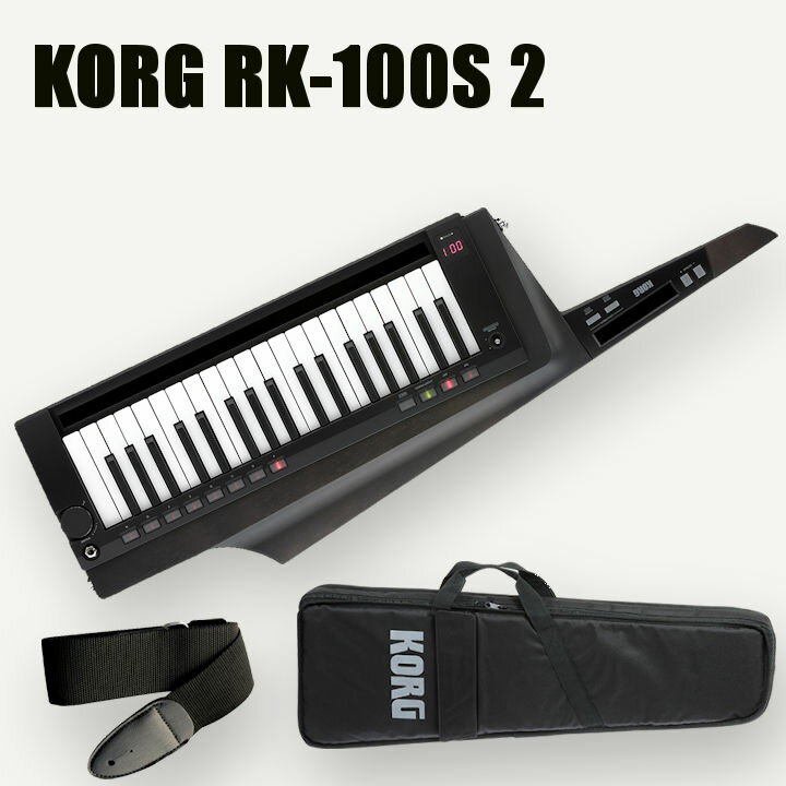 KORG RK-100S 2 KEYTAR BK トランスルーセント・ブラック / ストラップ、ソフトケース、ステッカー付 別売アダプタ(KA350)　付属