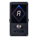 VOX VXT-1 超高精度 ペダル・チューナー クールで視認性抜群のディスプレイ、±0.02セントの超高精度のチューニングが可能、VOX初のペダル・チューナーVXT-1登場! VOX初のストンプ・チューナーは、視認性の高いディスプレイ、超高精度のチューニング、調和した響きが得られるオフセット・チューニング・モードを搭載したチューナーです。 スムーズなLEDメーターの動きと多彩なディスプレイ・モードにより高い視認性を実現したダイヤモンド・ビジュアル・ディスプレイ。±0.02セントの超高精度チューニング。楽器に合わせて調和した響きが得られるオフセット・チューニング・モード、音質を一切変化させないトゥルー・バイパス仕様。 プロフェッショナルなニーズにも完璧に対応し、アルカリ乾電池使用時には24時間連続使用可能な長寿命設計。また抜群の耐久性を備えたアルミ・ダイキャスト・ボディには、パラレル接続可能なDCアウトも装備。数あるペダル・チューナーの中でも最高峰。全てのギター/ベース・プレイヤーにワンランク上の視認性と正確性をもたらします。 大きな音名表示とスムーズなメーター動作で視認性が高いダイヤモンド・ビジュアル・メーター VOX初のストンプ・チューナーを象徴するのが、このダイヤモンド・ビジュアル・メーターです。大きくて見やすい音名の表示と、スムーズなLEDメーターの動きにより、ピッチのズレや変化を一目瞭然に知覚することができます。従来のLEDメーター等では難しい±0.02セント以内のシビアなチューニング(ディスプレイ・モード:ストロボ)もダイヤモンド・ビジュアル・メーターが可能にします。 ディスプレイ・モードはプレイヤーのスタイルに合わせ、3種類の表示方式から選択可能です。 ストロボ ストロボ・チューナーの原理に基づいて設計されています。LEDメーターの点灯の流れが止まるように楽器をチューニングします。LEDメーターの点灯は、ピッチが高いときは時計回りに、低いときは反時計回りになります。精度が高く、より正確なチューニングが可能です。 ダイヤモンド LEDメーターの上の角が点灯するように楽器をチューニングします。ピッチが高いときは中央より右側のLEDが、低いときは左側のLEDが点灯します。 ピッチが合うと上の角の青いLEDが点灯します。 バーチカル LEDメーターの左右の角が点灯するように楽器をチューニングします。ピッチが高いときは中央より上のLEDが、低いときは下のLEDが点灯します。 ピッチが合うと左右の角のLEDと同時に、上の青いLEDが点灯します。 *1: 弦を交換した後のチューニングやオクターブ・チューニングを行うときは、ディスプレイ・モードをストロボにすることをおすすめします。 *2: 表示モードの変更は背面のディスプレイ・スイッチまたはライブユースを考慮しペダルスイッチ長押しでも出来ます。 ±0.02セントまで追い込める、超高精度チューニング プロフェッショナルなレコーディングやステージの現場では、常に完璧なチューニングでの演奏が求められます。VXT-1ではディスプレイ・モードがストロボのときに±0.02セントまでの超高精度チューニングが可能です。高い測定精度でピッチの細かな誤差まで追い込むことができるプロフェッショナルな仕様のペダル・チューナーです。 楽器に合わせて最適にチューニングできるオフセット・チューニング・モード VXT-1では、チューニングする楽器や音律に合わせて、調和した響きが得られるオフセット・チューニング・モードを内蔵しています。 (クロマチックを除くG1~DA) CH:クロマチック(C,C#,D,D#,E,F,F#,G,G#,A,A#,B) G1: エレキ・ギターのレギュラー・チューニング(6E,5A,4D,3G,2B,1E) G2: エレキ・ギターのBuzz Feitenチューニング(6E,5A,4D,3G,2B,1E) AC: アコースティック・ギターのレギュラー・チューニング(6E,5A,4D,3G,2B,1E) BS: ベース・ギターのレギュラー・チューニング(LB,4E,3A,2D,1G,HC) OD: オープンD(6D,5A,4D,3F#,2A,1D) OE: オープンE(6E,5B,4E,3G#,2B,1E) OG: オープンG(6D,5G,4D,3G,2B,1D) OA: オープンA(6E,5A,4E,3A,2C#,1E) DA: ギターのDADGAD(6D,5A,4D,3G,2A,1D) *工場出荷時の設定はクロマチック オフセット・チューニング・モードを効果的に使用するためには、ディスプレイ・モードをストロボにすることをおすすめします。 パラレル接続可能なDCアウト 別売のACアダプター使用時には、DC OUT端子から他のエフェクターなどに電源を供給可能。DC OUT専用に電源回路を搭載しているため、ノイズのない安定化された9V 200mAの電源を供給します。 音に一切影響を与えないトゥルー・バイパス 入力された音に影響を与えず、そのままの音を出力できるトゥルー・バイパス仕様(チューナーOFF時)になっていて、チューナー回路による音の変化・劣化は一切ありません。またチューナーON時は、入力音を完全にミュートするので、ステージでの使用にも最適です。 SPECIFICATIONS 音律:12平均律(オフセット=クロマチック)、その他10種類のオフセット・チューニング・モード 測定範:E0(20.60Hz)-C8(4186Hz) 基準ピッチ範囲:A4=436-445Hz(1Hzステップ) 測定精度:±0.02セント 入力インピーダンス:1MΩ(チューナー・オン時) ディスプレイ・モード、ストロボ、ダイヤモンド、バーチカル 接続端子INPUT(モノラル標準ジャック)、BYPASS(モノラル標準ジャック)、DC 9V IN、DC 9V OUT電源:9V形乾電池(6F22/6LR61)、またはACアダプターKA181(9V) 電池寿命(チューナー・オン、A4連続入力、ディスプレイ・モード: ストロボ): マンガン乾電池使用時:約12時間 アルカリ乾電池使用時:約24時間 消費電流最大:20mA 外形寸法(W x D x H):65mm x 120mm x 53mm(フットスイッチ、ゴム足含む) 質量309 g(電池含む) 付属品:動作確認用9V形マンガン乾電池×1 * すべての商品名または規格名は関係各社の商標または登録商標です。 * 製品の仕様および外観は改良のため予告なく変更する場合があります。