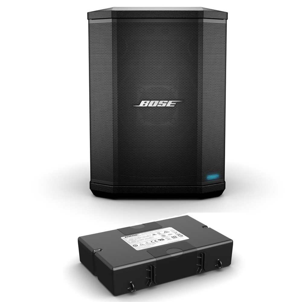 Bose S1 Pro Multi-Position PA system 1台でPAスピーカーとフロアモニター、楽器用アンプ、さらには音楽再生機として、 いつでもどこでもマルチに使えるオールインワン・ポータブルPAスピーカーです。 ミュージシャンによる弾き語りやDJプレイ用途はもちろんのこと、一般的なPA使用にも最適です。 路上ライブでのメインスピーカーやステージ上でのモニタースピーカー、自宅での楽器練習用アンプ、マイクが必要とされる各種イベントでのPAスピーカーなどあらゆる場面でプロフェッショナルサウンドを提供します。 -充実の3chミキサーを搭載- Ch1とCh2は、マイクや楽器を直接入力できるXLR/標準フォンのコンボジャックを採用し、リバーブ機能と音質をスイッチ一つで補正するToneMatch プロセッシングを搭載しています。マイクあるいはアコースティックギターに最適なEQに素早く切り替えます。また、オフに設定すればDJやキーボードなどライン入力にも最適です。 Ch3は、Bluetoothによるワイヤレスストリーミング再生と3.5mmのステレオミニ入力に対応しています。オケやBGMをモバイルデバイスからワイヤレス再生しながら、弾き語りやマイクパフォーマンスをするのに便利です。 -Auto EQ機能搭載で選べる4つの設置ポジション- 使い方に合わせて置き方を変えれば、すぐにベストなカバーエリアを提供します。さらに、置き方を変えても音質を均一にするAuto EQ機能を搭載しているので、あなたのサウンドを常に最高のものに保ちます。 路上ライブなどでは地面において後ろに傾ければ近距離に集まる聴衆に向けて最適なカバーエリアを提供します。横に倒して床に設置すれば、自身のサウンドをステージで確認するのに最適なフロアモニターとして使用できます。さらに、テーブルに置いて座っている観客に向けてサービスしたり、スタンドに立てて使用すれば、より広いカバーエリアに音を届けることができるので、一般的なPAシステムとしての使用やDJプレイに最適です。35mm径の一般的なスタンドに設置することが可能です。 - オプションのリチウムイオンバッテリーで究極のポータビリティを実現- オプションのリチウムイオンバッテリーを使用すれば、標準的な使用で4&#12316;6時間のモバイル駆動が可能です。電源のない場所でも長時間の使用に耐えます。さらに急速充電モードを使えば、2.5時間でフルチャージが可能です。 SPEC 定格出力 60W 再生周波数帯域（±3dB） 70Hz ? 16kHz 最大音圧レベル @ 1 m 103 db (109dB Peak) 指向特性 水平100°×垂直40° ユニット構成 2.25インチドライバー×3 6インチウーハー×1 入力端子 ch1、ch2：XLR・標準フォーンコンボ端子（バランス） ch3：Bluetooth接続、3.5Φステレオミニ（アンバランス） 出力端子 LINE OUT：標準フォーン端子（バランスTRSケーブル） 外形寸法 240(W) x 332(H) x 282(D) mm 質量 6.8kg 消費電力 150W（最大） 電源電圧 AC100&#12316;240V　50/60Hz カラー ブラック 付属品 AC電源ケーブル×1、スリップカバーx1 アクセサリー リチウムイオンバッテリー、バックパック