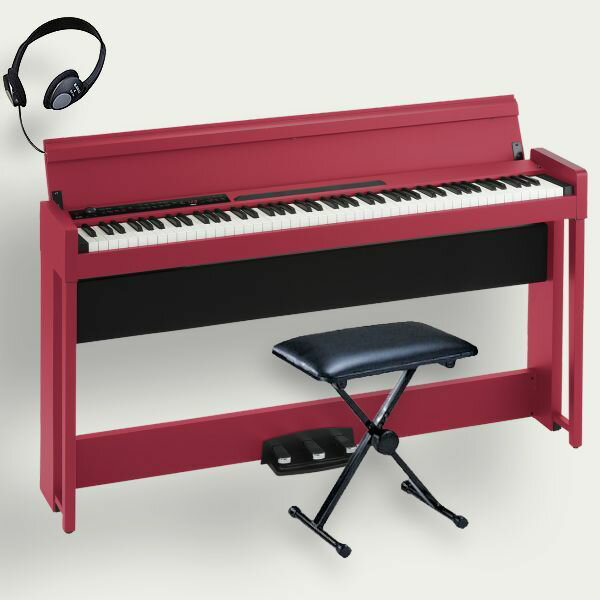 【Bluetooth搭載】KORG 電子ピアノ 88鍵盤 C1 Air RD コルグ 椅子(純正) ヘッドホン付