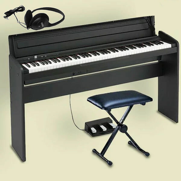 KORG LP-180 BK コルグ 電子ピアノ スタンド 3本ペダルユニット 椅子 純正 ヘッドホン付
