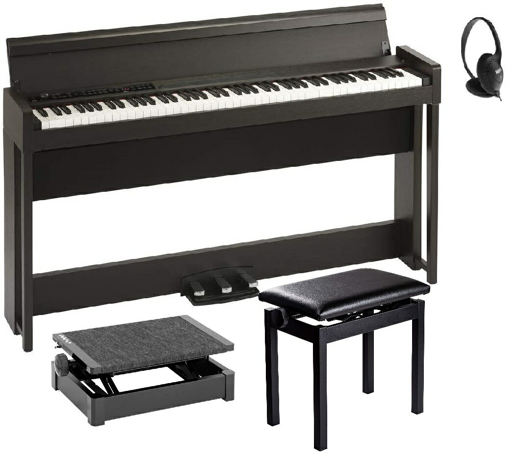KORG 電子ピアノ C1 Air BR コルグ 高低椅子 補助台(UP1) ヘッドホン付