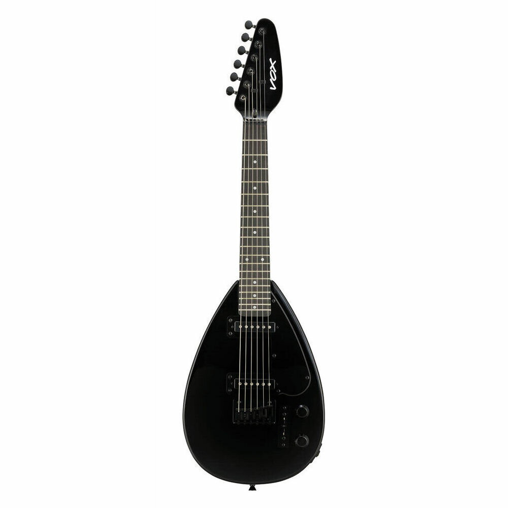 VOX MARK III mini ■VOXギターのアイコンと言えるTearDropシェイプ。 ■ショートスケールのミニギターながら、通常のフルサイズスケール並みの演奏性を持ち、その軽量コンパクトさで可搬性に優れたスケールのミニギター。 ■軽量且つコンパクトで可搬性に優れているので、出先へ持ち出すトラベルギターとして 場所を選ばず手軽に弾ける~鮮やかなカラーリングのミニギターVOX Mark III mini 1960年代に登場し、数多くのミュージシャンに愛用されたディアドロップ型ギターMark VI。その独特のルックスは今でも多くのファンを魅了し続けています。この特徴あるボディシェイプのギターをヴィヴィットなカラーリングのミニギターにリサイズしました。 ホーム・パーティでの主役に、リビングでのリラックス・タイムに、フェスやキャンプでの盛り上げ役に、ツアー先のお供に（amPlugやVGHシリーズを組み合わせれば最強のトラベル・ギター！）と、活躍するシーンは数知れず！ 手の小さな女性やお子様にもオススメのVOX Mark III miniは、ギター演奏の敷居をグッと下げ、どんなシチュエーションでも演奏することが楽しくなる一本です。 ショートスケールでありながら通常のギターを同じ感覚で演奏が可能 476 mmという短いスケールのネックでもヘビーゲージのセットを使用することで、E1、B2、G3、D4、A5、E6のノーマル・チューニングに対応。ナット幅は通常のギターと同じサイズなので、ノーマルなギターと同じ感覚での演奏が可能です。 スムーズなチューニングが可能なカスタム・ペグを採用 ショートスケールに合わせてギア比を調整したカスタムのペグを開発。普通のギター同様にスムーズなチューニングが可能です。 クラシックなVOXトーンが得られるピックアップ 60年代のなめらかなサウンドが得られるシングルコイル・ピックアップです。さらに2個のピックアップとセレクターを搭載することによって幅広い音色を提供します。 お子さまのファースト・ギター このVOXマークIIIミニハ弦長が476ミリメートル。この長さは普通のギターのスケールの4分の3に当たります。ちょうど5フレットにカポタストを装着した弦長です。このスケールであればお子様に最適なサイズです。 仕 様 ●カラー・バリエーション：アクア・グリーン、ラウド・レッド、マーブル ●ボディ：テレンタン ●ネック：メイプル ●フィンガーボード：パープルハート ●スケール：476mm（18 3/4″）19フレット ●フレット：ミディアム・ジャンボ・フレット ●ナット幅：42mm（1.654″） ●ピックアップ：シングルコイル・ピックアップ×2 ●外形寸法（W x D x H）： 243 mm x 65 mm x 810 mm ●質量：約2.1 kg　(個体差がございます) ●コントロール：1ボリューム、1トーン、ピックアップ・セレクター ●付属品：ネック調整用レンチ×1、サドル調整用レンチ×1、ギグ・バッグ×1 *製品の外観及び仕様は予告なく変更することがあります。 *製品の色調は実際の色と多少異なることがあります。