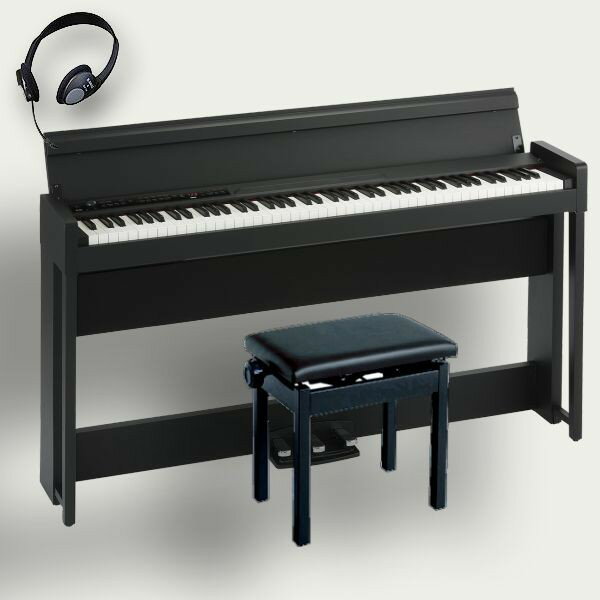 【Bluetooth搭載】KORG 電子ピアノ 88鍵盤 C1 Air BK コルグ 高低椅子 純正 ヘッドホン付