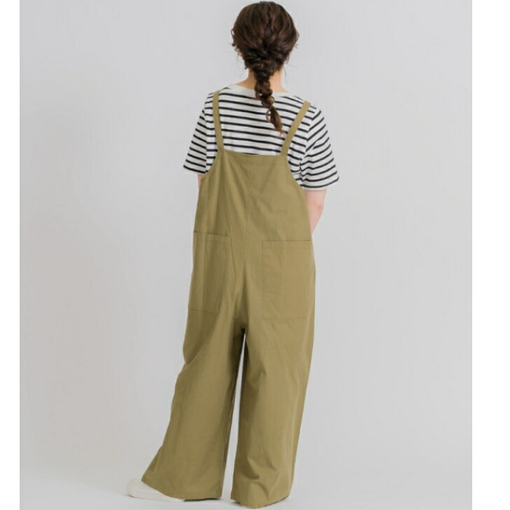 【即納】サロペット レディース オールインワン 体型カバー シンプル ナチュラルカラー 大きいサイズ オーバーオール 綿 無地 ワイドパンツ ワイド きれいめ ゆったり パンツ ブラック カーキ ベージュ 春 夏 オシャレ 送料無料 ボトムス