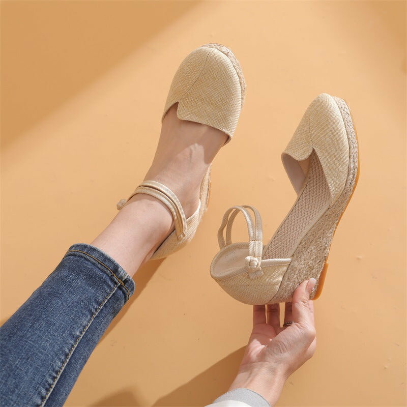 つま先隠れる サンダル レディース 夏 ベージュ EU35-EU41