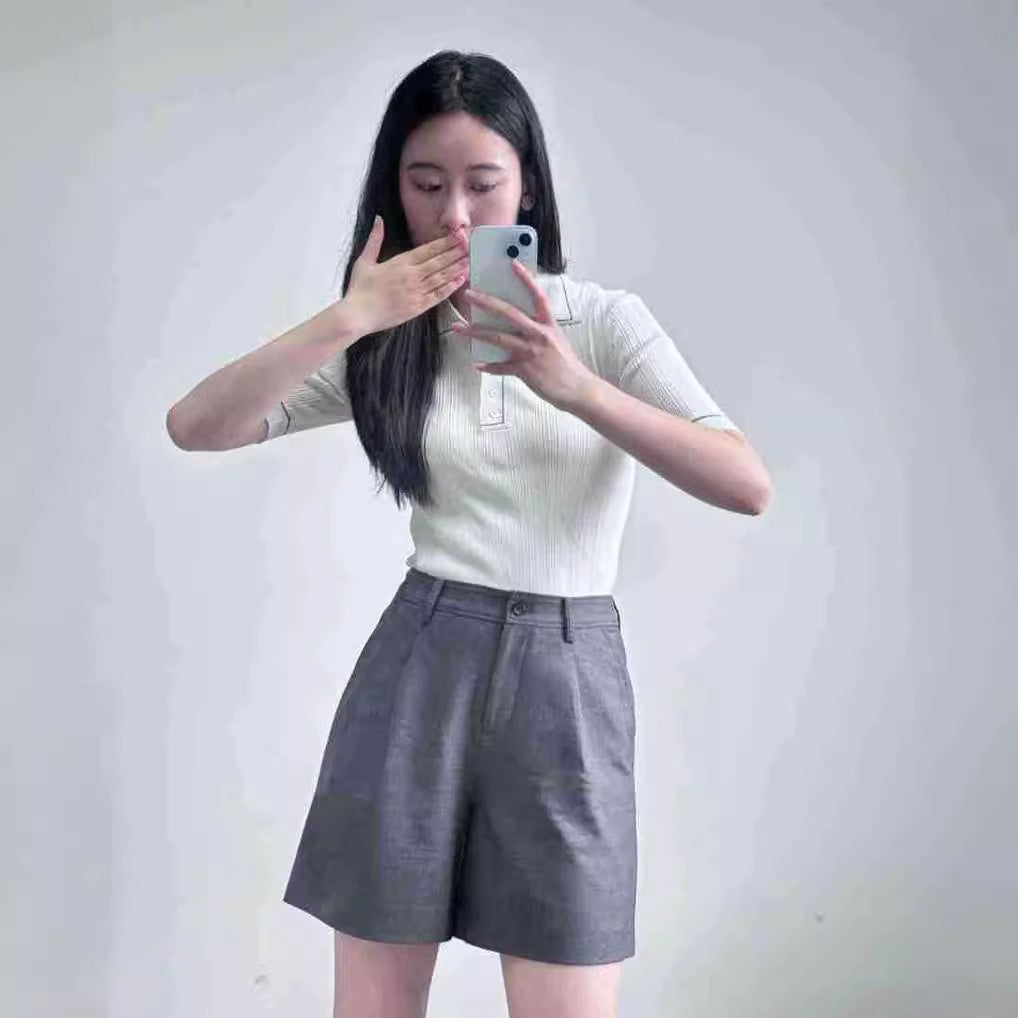 Rakuten - レディース ボトムス ショートパンツ 夏 カジュアル スーツパンツ 2カラー